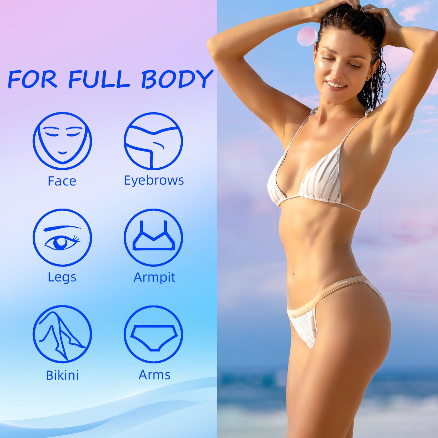 Wax Beads, Hard Wax Beads for Hair Removal, 2lb Waxing Kit for Women, With Pure Aloe Vera for Sensitive Skin, For Face, Eyebrow, Leg, Bikini, Brazilian Waxing, Coarse Body Hair Specific