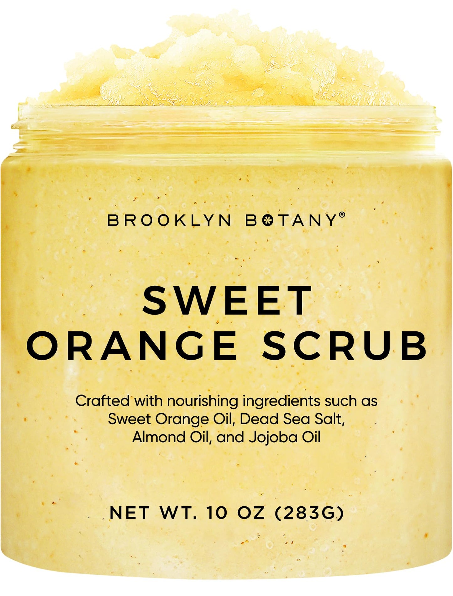 Brooklyn Botany Sweet Orange Body Scrub - Moisturizing and Exfoliating Body, Face, Hand, Foot Scrub - Fights Stretch Marks, Fine Lines, Wrinkles - Great Gifts for Women & Men - 10 oz