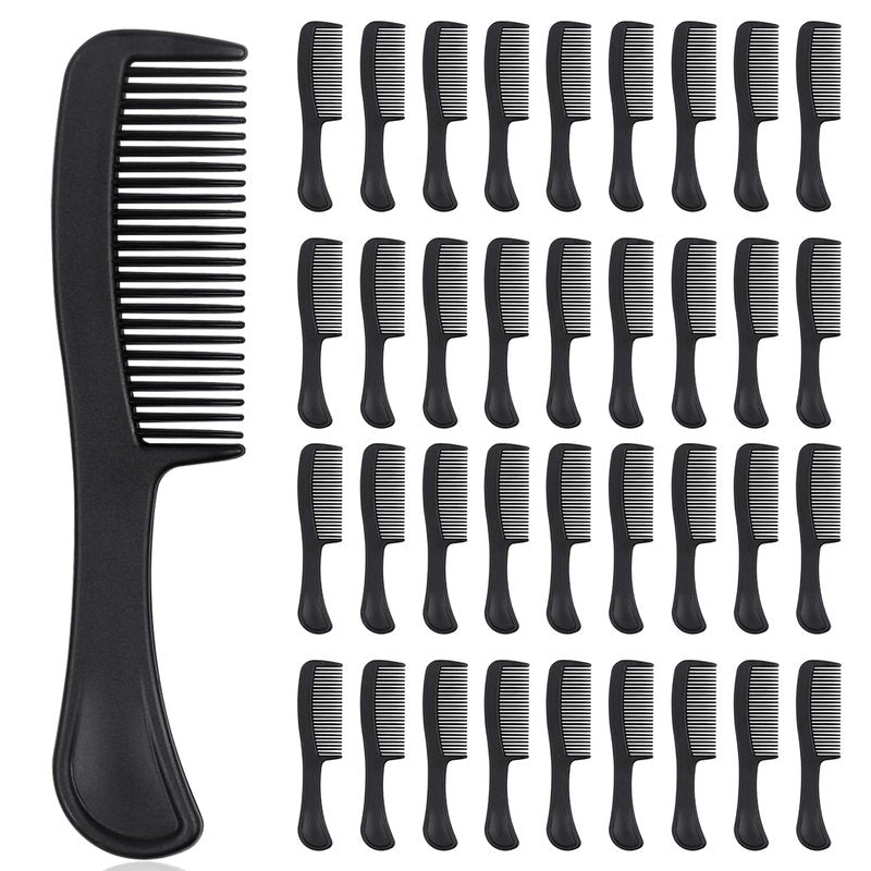 Black Combs in Bulk Individually Wrapped Disposable Comb Plastic Pocket Size Women Men Hair Combs for Home Homeless Hotel Shelter Charity Church Travel Nursing Hair Accessories 5.9 Inch (300 Pack)