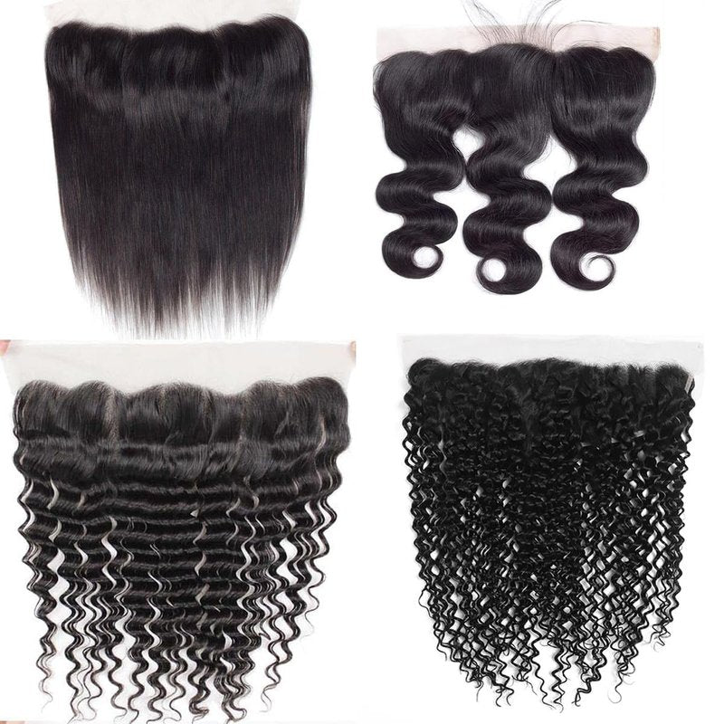18 Inch 13x4 Lace Frontal Kinky Curly Human Hair 180% Density Unprocessed Deep Curly Virgin Hair 13x4 Ear to Ear Lace Closure Frontal Natural Color(13x4 Kinky Curly, 18 Inch)