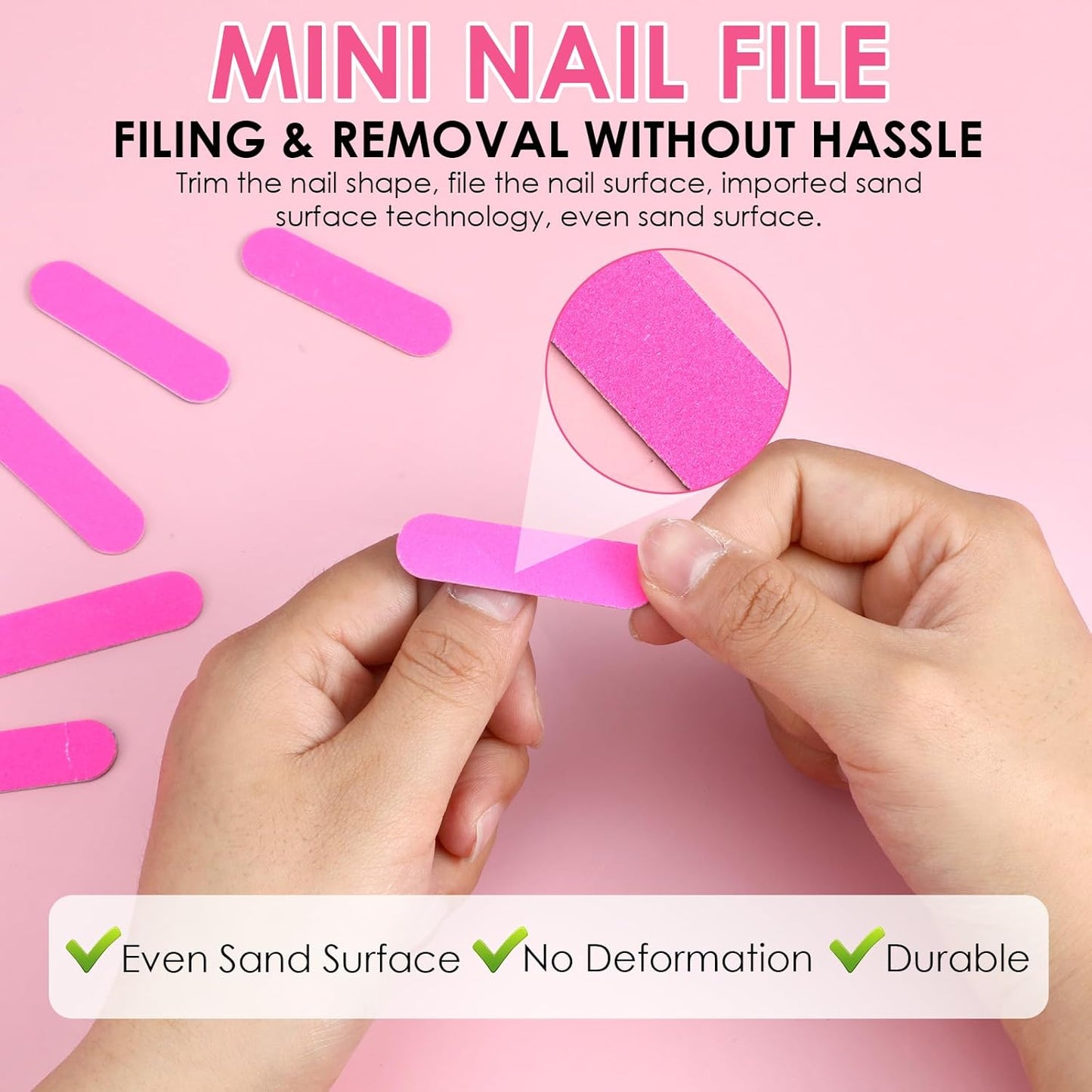 Press On Nail Tool Kit - 100PCS Nail Prep Set with Glue, Adhesive Tabs & Mini File | Perfect for Nail Art Starters