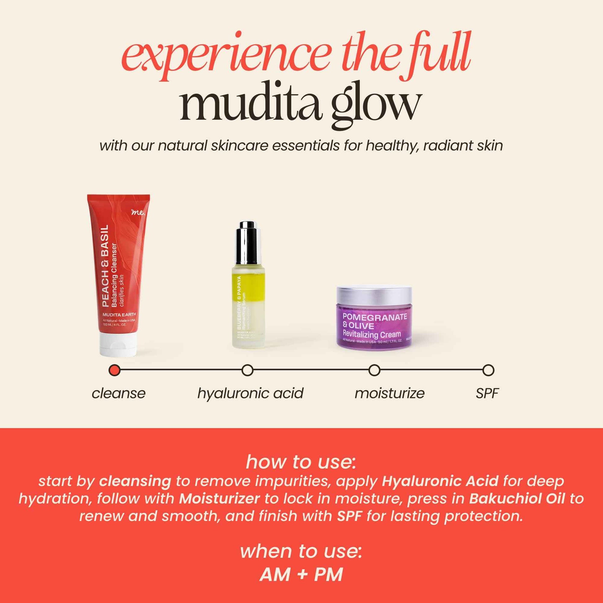 Mudita Earth Vitamin C Cleanser – 4 fl oz | Peach & Basil Balancing Face Wash | Gentle Sulfate-Free Cleanser for Sensitive, Oily & Acne-Prone Skin, Lactic Acid Polish