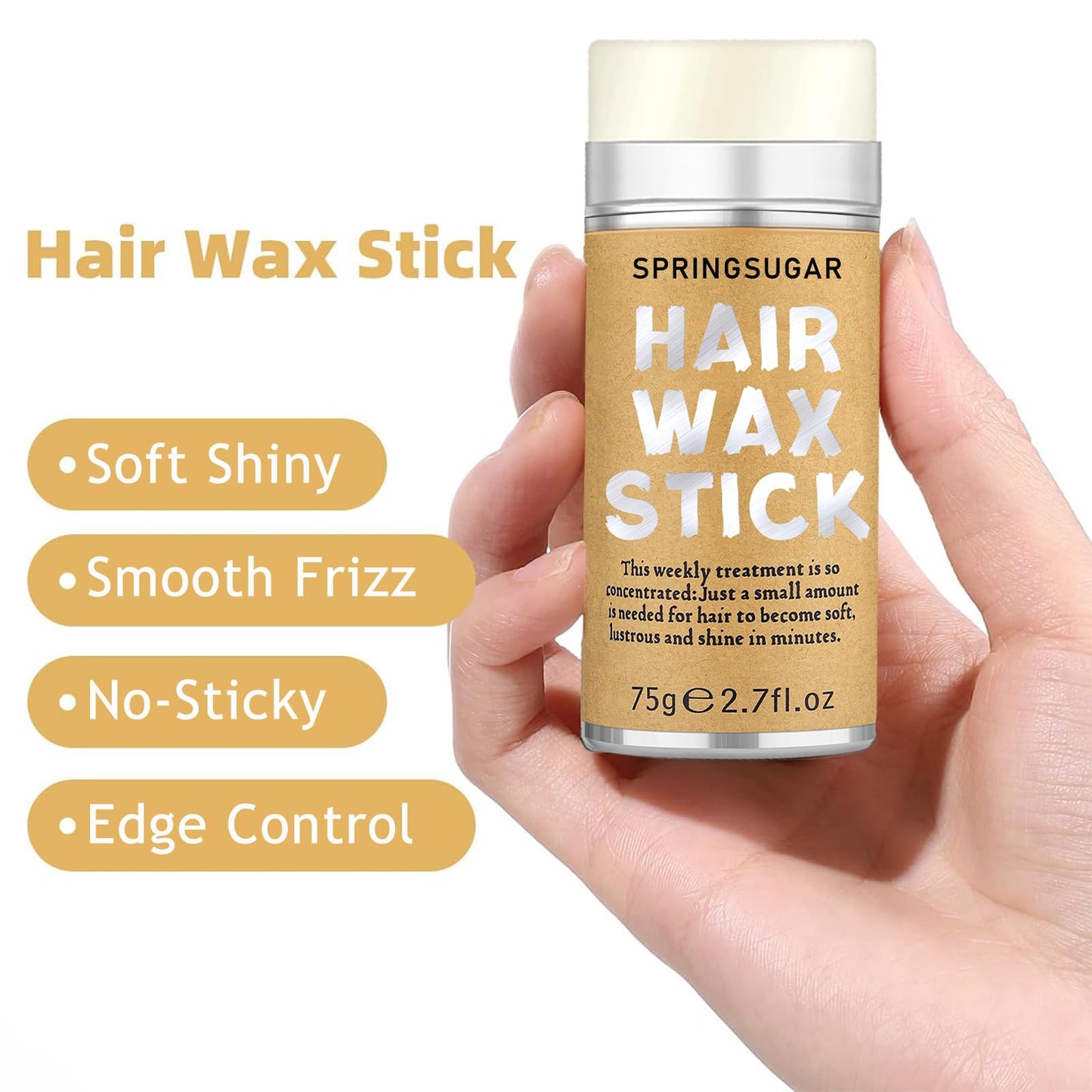 Slick Back Hair Brush & Hair Wax Stick Set for Slick Back – Boar Bristle Hair Brush for Sleek, Control, Flyaways & Baby Hairs – Slick Back Brush for Women, Dancer, Cheer