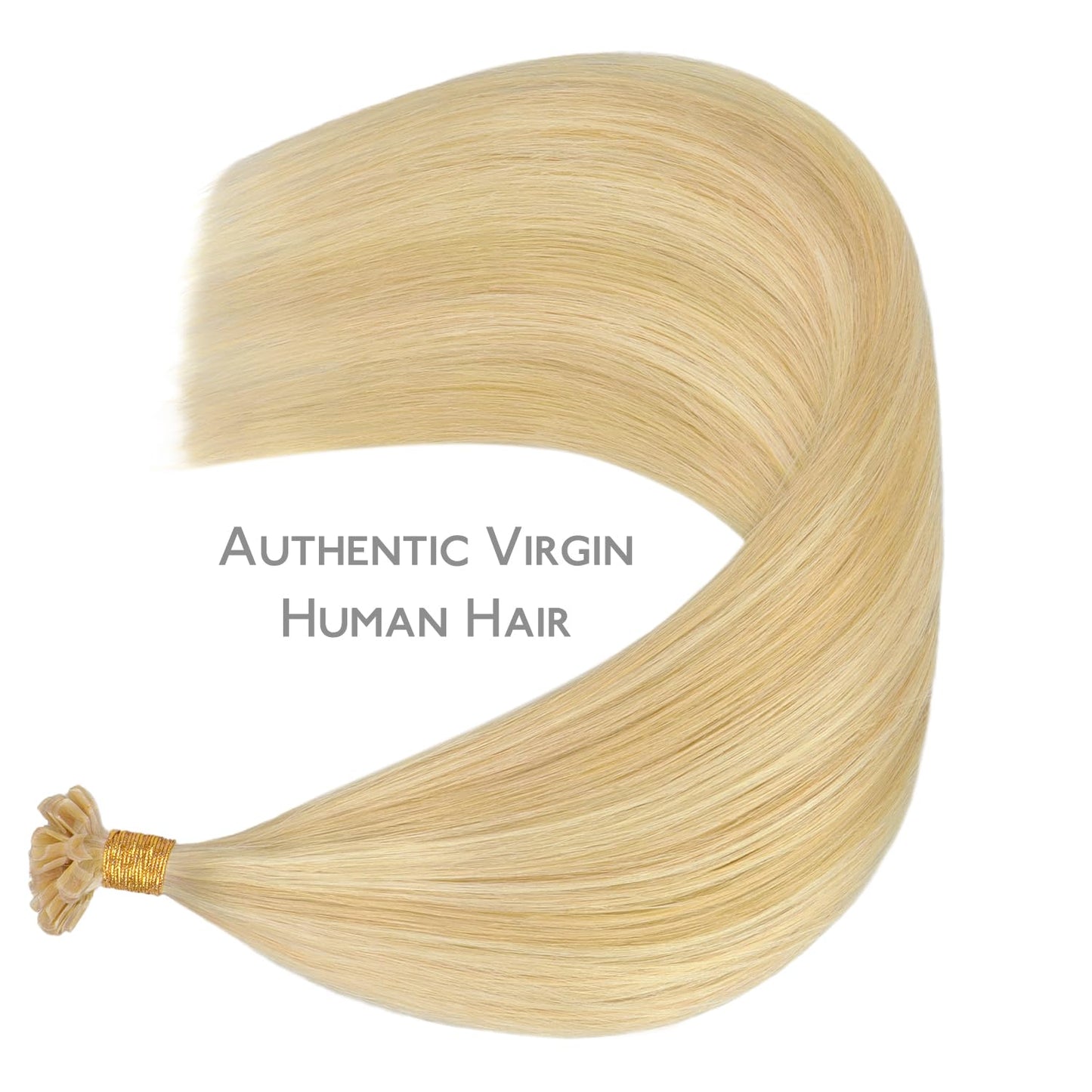 WENNALIFE U Tip Hair Extensions Real Human Hair, 50g 50s 18 Inch Light Blonde Highlighted Golden Blonde Remy Hair K Tip Invisible Straight Keratin Bond Hot Fusion Hair