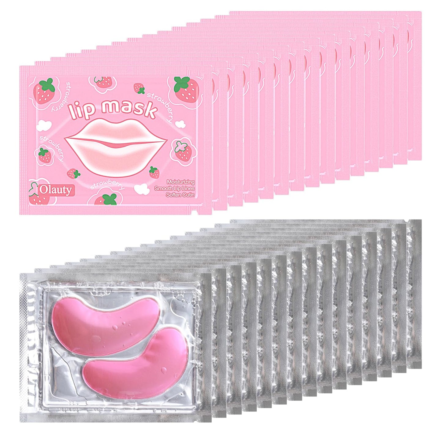 30 Pairs Eye Masks & Lip Masks, Under Eye Patches for Puffy Eyes, Moisturizing Lip Mask Pink Pads, Reducing Fine Lines, Bridal Shower Gifts, Graduation Gifts, Wedding Bridesmaid Gifts, Bulk Gifts