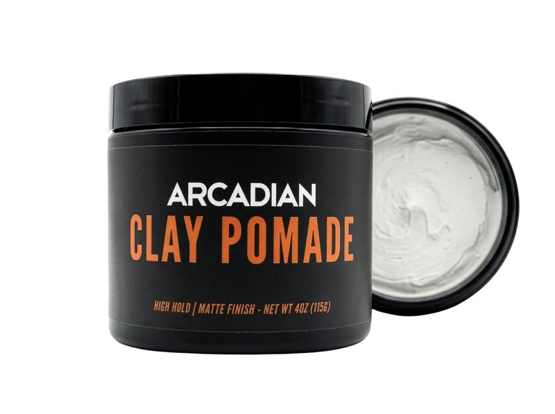 Arcadian Grooming Clay Pomade for Men – Vegan Matte Finish, Strong High Hold, 4oz