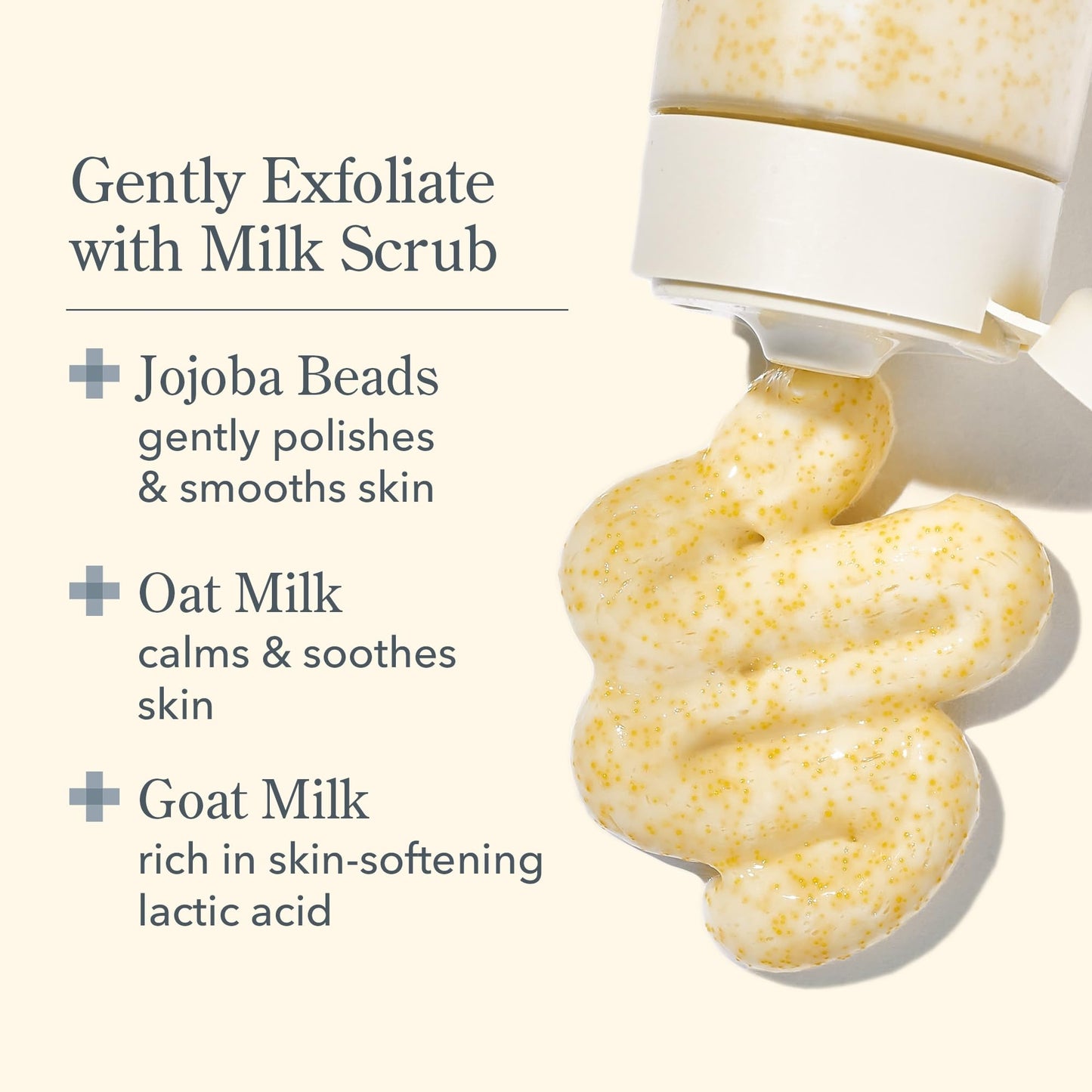 Beekman 1802 Oat & Goat Milk Exfoliating Face Wash & Facial Scrub – Gentle Pore Minimizing Exfoliating Cleanser with Jojoba Beads, Daily Face Wash for Sensitive Skin – 6 Fl Oz