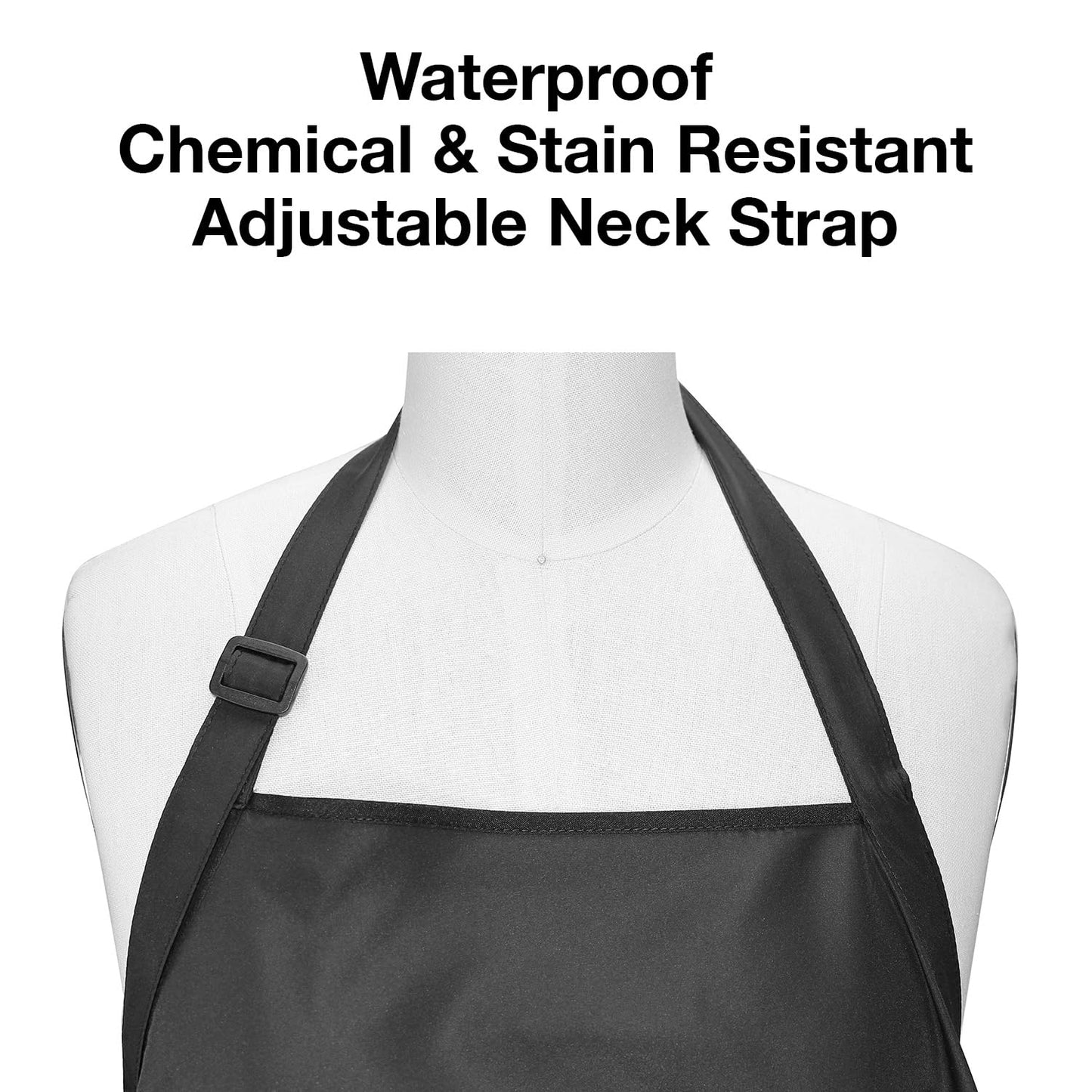 Olivia Garden Professional Hair Bleach Highlighting Apron, Waterproof Hairdresser Smock, All-Purpose Adjustable Black Stylist Apron for Colorists and Salon Use