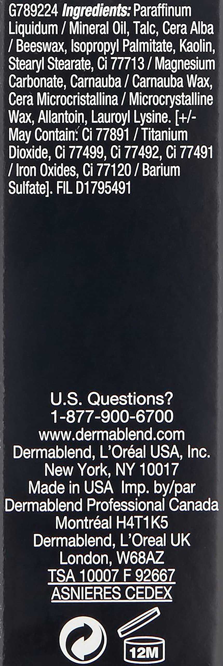 Dermablend Quick-Fix Body Makeup Full Coverage Foundation Stick, Water-Resistant Body Concealer for Imperfections & Tattoos, 0.42 Oz