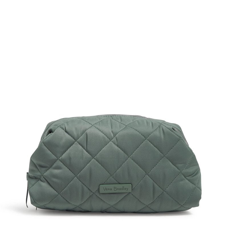 Vera Bradley Women's Performance Twill Medium Cosmetic Makeup Organizer Bag, Olive Leaf, One Size