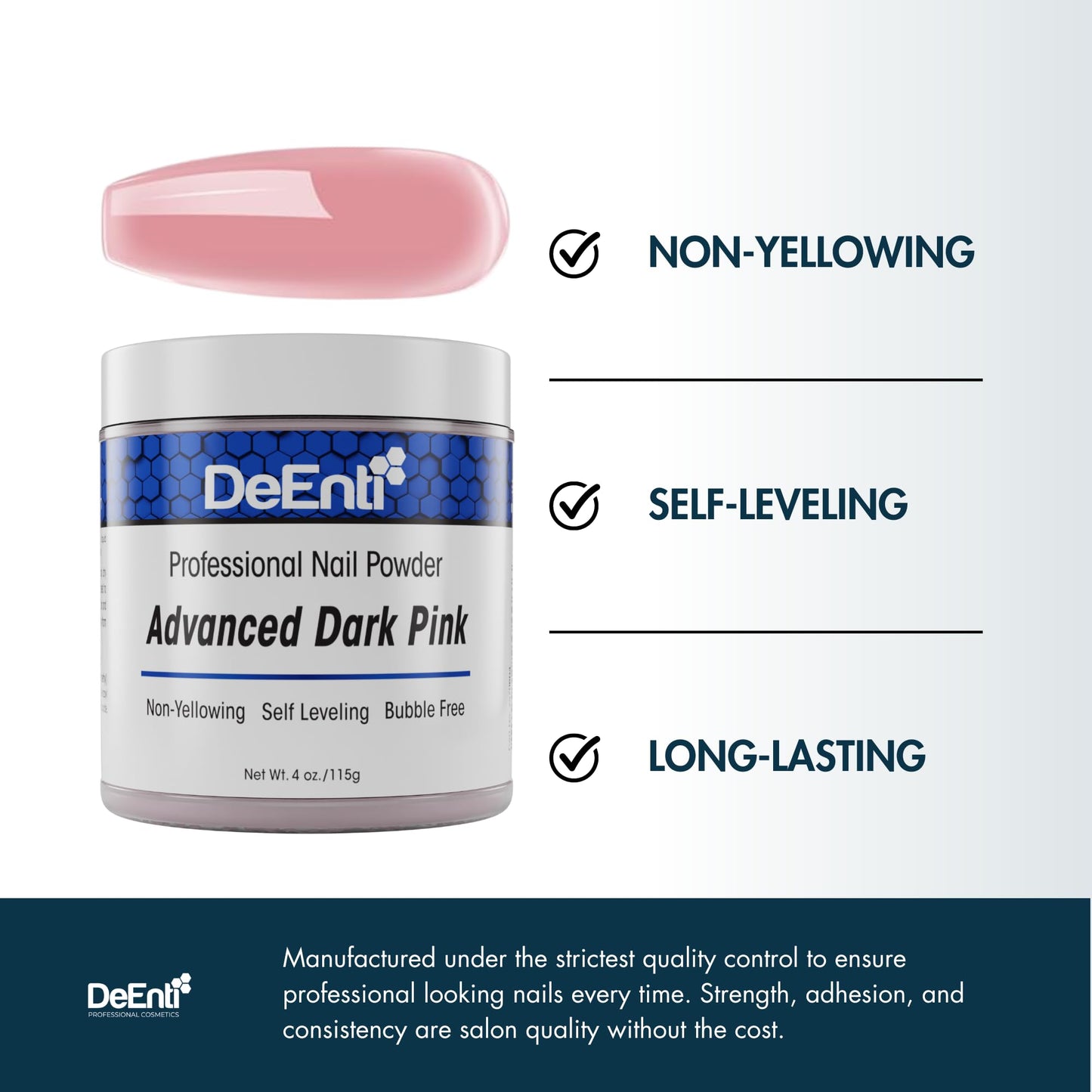 DeEnti Acrylic Nail Powder - 4oz Dark Pink|Professional Grade, Bubble-Free Acrylic Powder for Nails | Long-Lasting, Chip-Resistant Nail Acrylic Powder for Carving, Extensions & Fake Nails