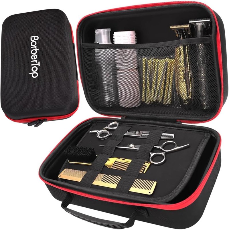 Barber Tool Bag - 12x7x5 Inch Case for Hair Clippers | Travel Organizer for Grooming Kits, Combs & Brushes