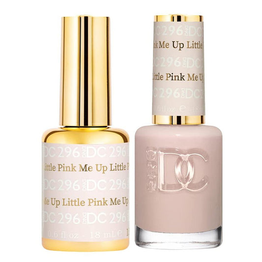 DND DC Gel Polish Set, Pink Collection, UV/LED Gel Polish and Air Dry Nail Lacquer, Matching Chip-Free Polish Duo, 296 Little Pink Me Up, 0.5 Fl Oz