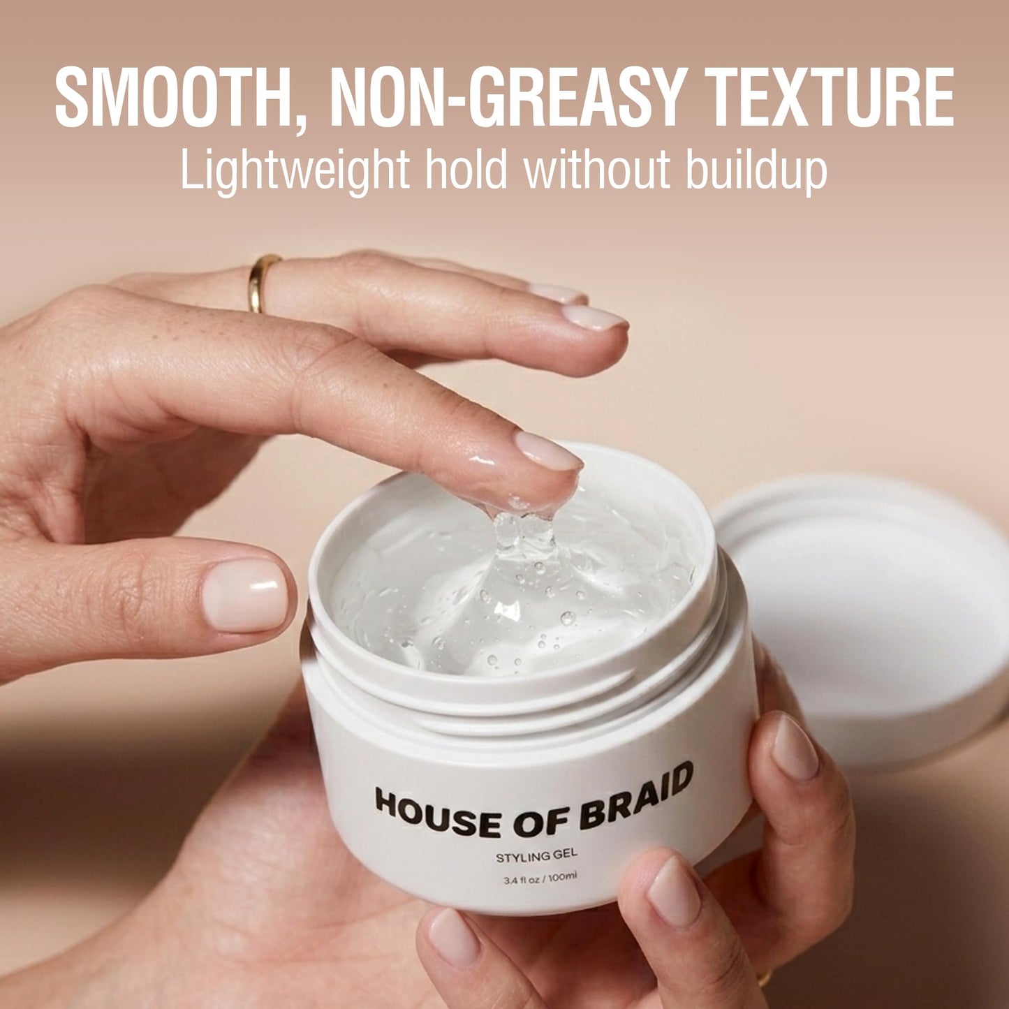 House Of Braid Hair Styling Gel - Extra Hold for Curly, Wavy, Slick Back, Edge Control, Braid Gel - Non Toxic, Frizz and Flake Free Hair Jam with All Natural Ingredients (3.4 Oz)