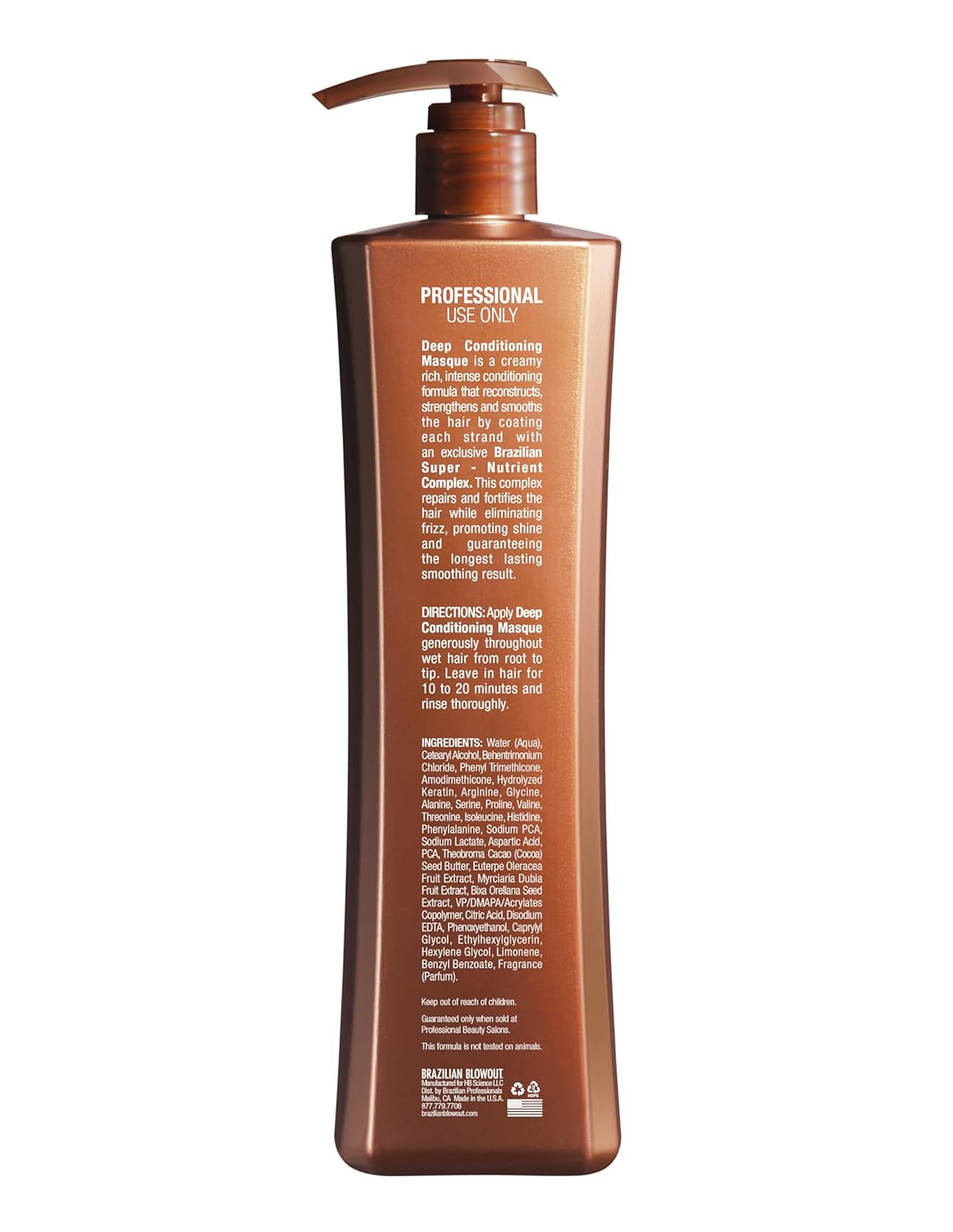 Brazilian Blowout Deep Conditioning Masque - Intense Smoothing Treatment for Frizz Control | 24 oz Hydrating Formula