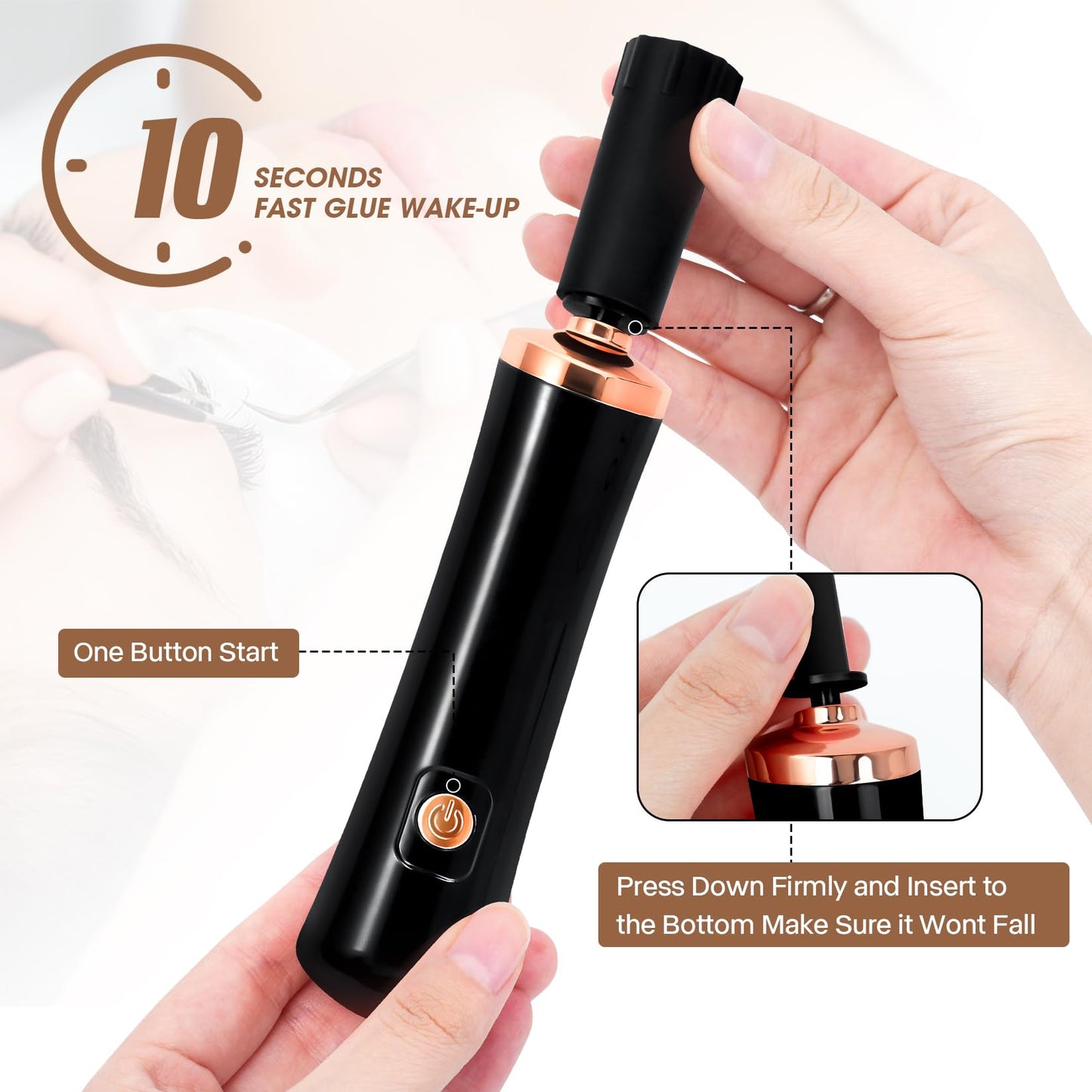 Glue Shaker for Eyelash Extensions, BUCICE Electric Nail Lacquer Shaker, Electric Shaker Time Saving Handsfree Tool Glue Nails Polish