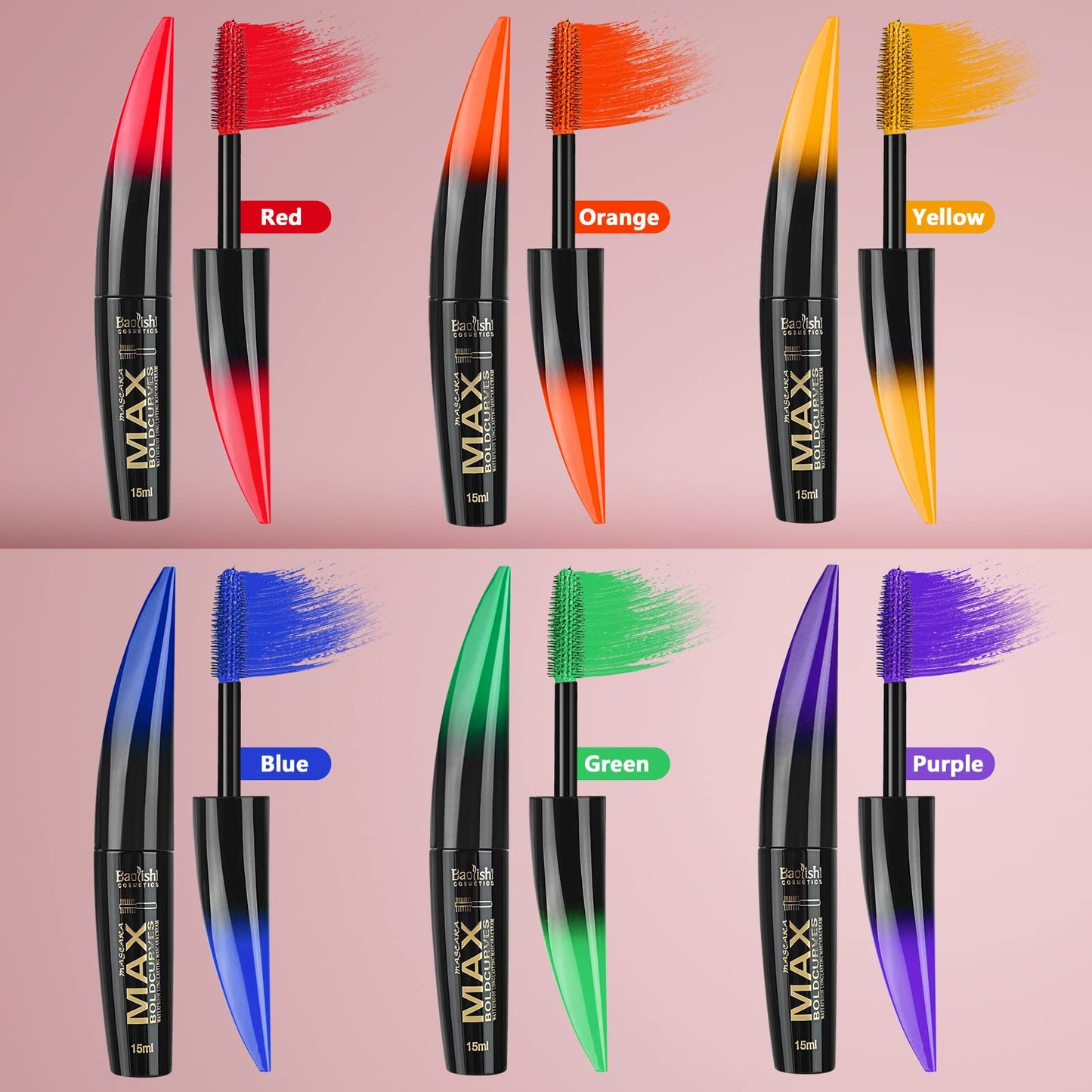 Joyeee 6 Colors Mascara Set, Colorful Mascara Waterproof Long-lasting Volumising Lengthening Curling, Create 3D Charming Eye Makeup, Brilliant Halloween/Christmas Gift Set for Women Teenage Girls#1