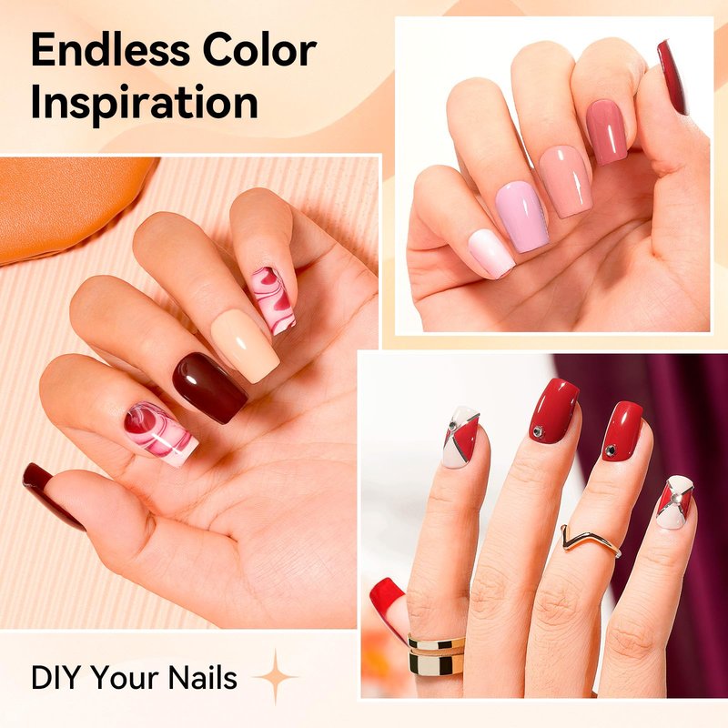 Nailshion Nude Gray Nail Polish Set Neutral 16 Colors with Base Top Coat Remover Pads, Nude Brown Burgundy Dusty Rose Fast Dry Fingernail Polish Set, Non-Gel, Rich in Castor Oil Nail Art Kit