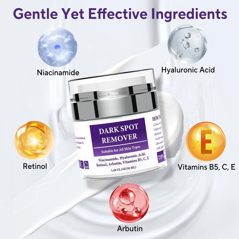 Jessasjet Dark Spot Remover for Face & Body, Advanced Corrector Cream with Niacinamide, Retinol, Arbutin, Hyaluronic Acid & Vitamins B5 C E, Fade Age Spots, Sun Spots, Freckles (1.69 Fl Oz)