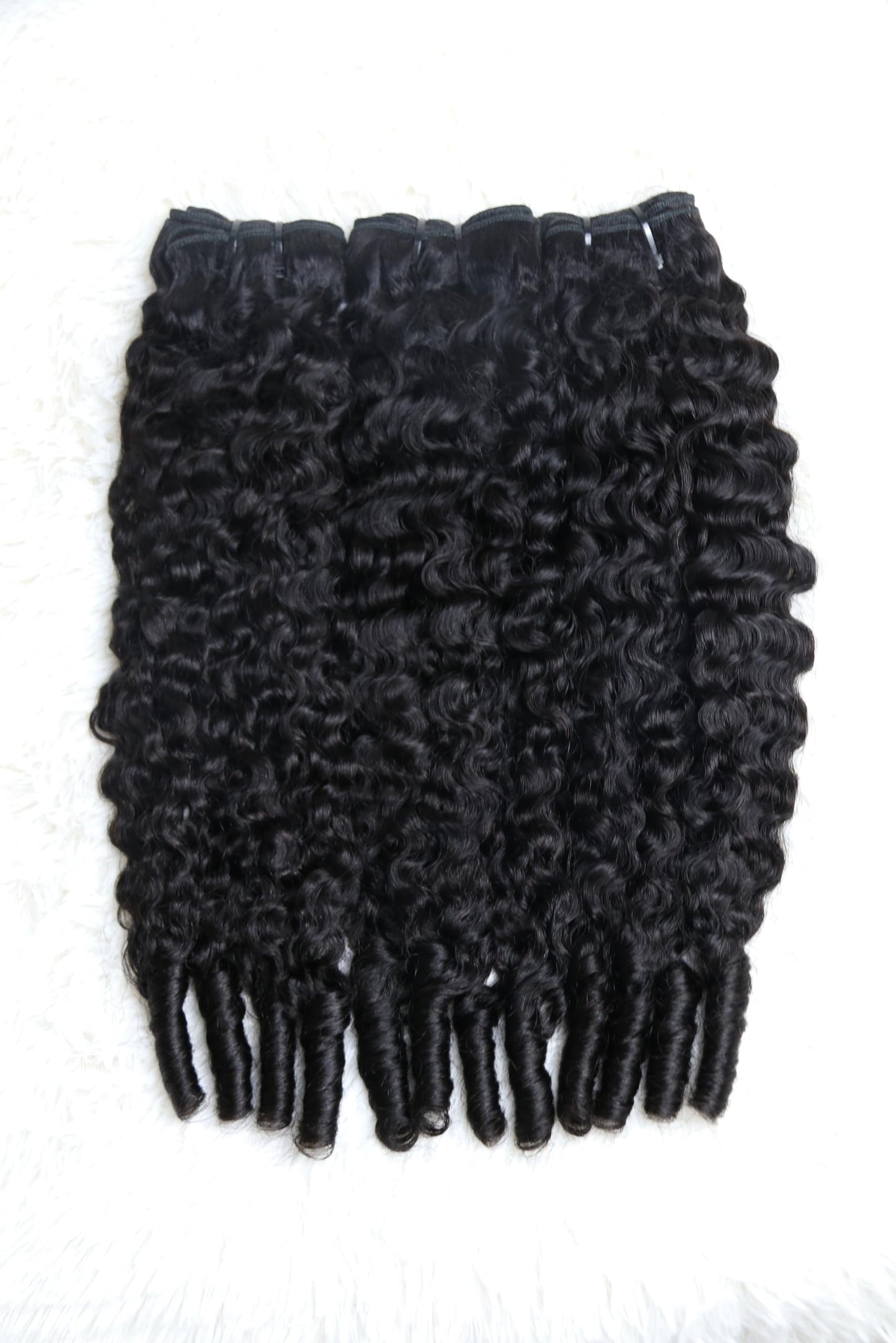 Curly Human Hair Bundles 16 Inches Water Wave Burmese Curly Bundles Human Hair Weave with Spiral End 3c4a Quick Weave Hair Bundles for Women Natural Black 1 Bundle