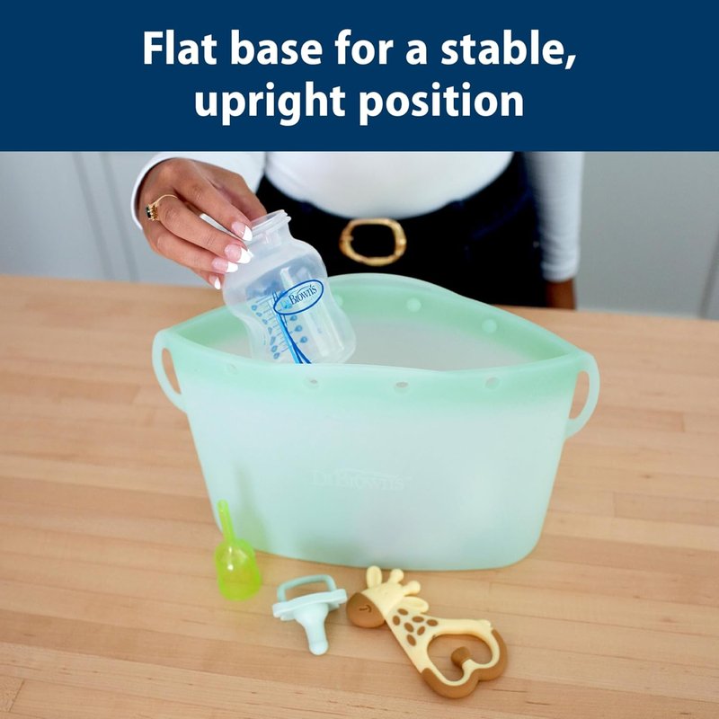 Dr. Brown's Microwave Steam Sterilizer Bag - Reusable Silicone for Baby Bottles & Pump Parts | 5 Pack