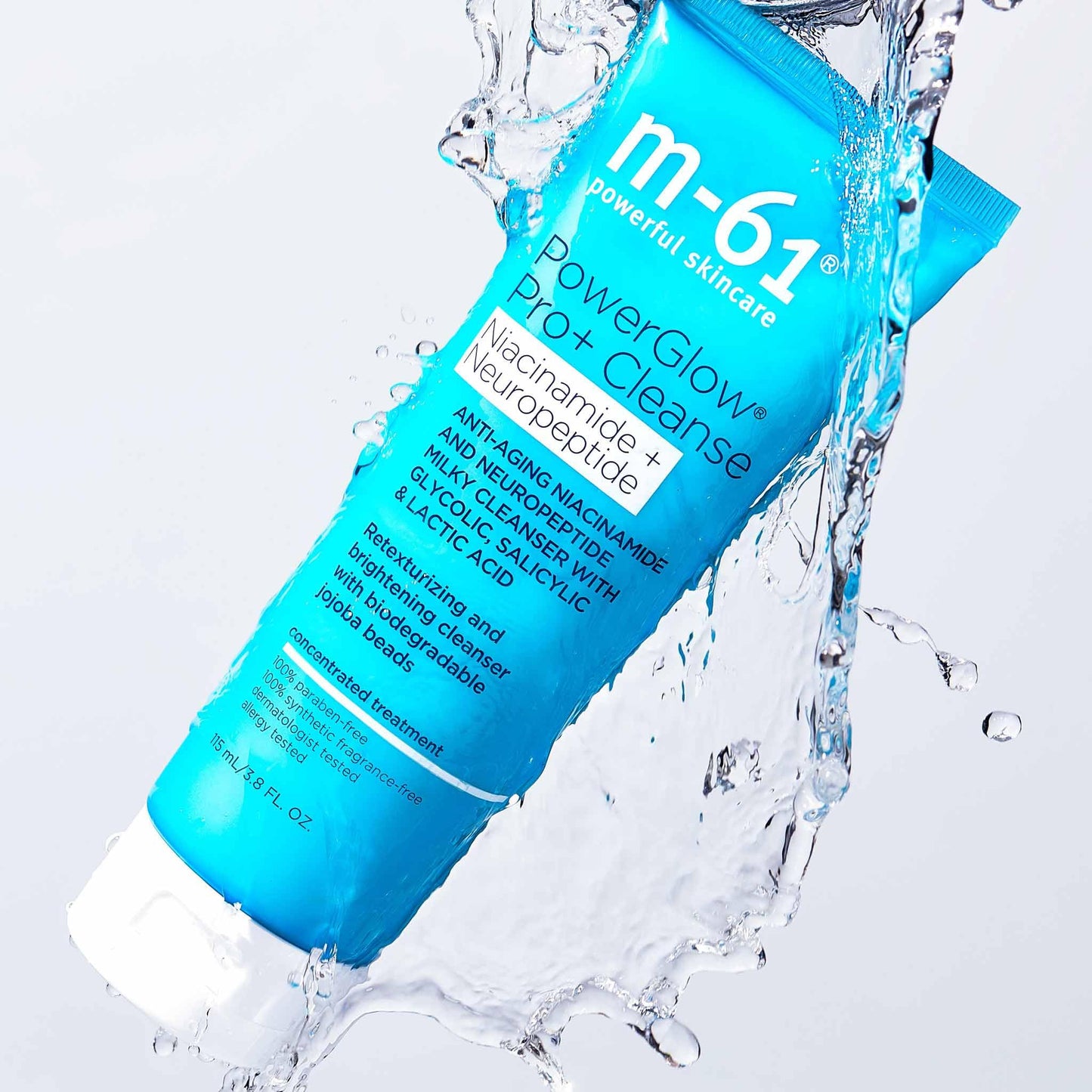 m-61 PowerGlow Pro+ Cleanse - Deep Cleansing Exfoliating Face Wash | Complex of AHAs & BHAs | Milky Gel Texture With Jojoba Beads | Sulfate Free | Derm & Allergy Tested | Made in USA - 4 Fl. Oz