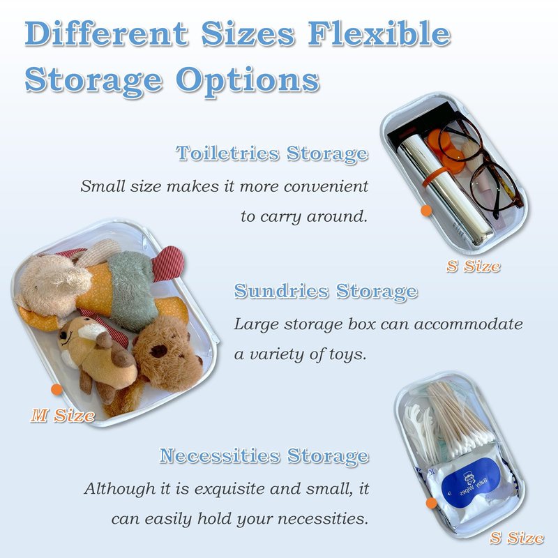 Gberlczz Clear Hard Zipper Case for Storage, Durable Clear Zipper Pouches, Hard Plastic Zippered Pencil Pouch for Snacks Toy Travel Organizer