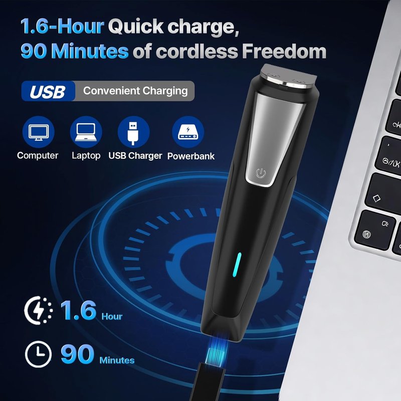 Valano Beard Trimmer - All-in-One Cordless Electric Hair Clippers for Men | Rechargeable Grooming Kit for Mustache, Nose & Body