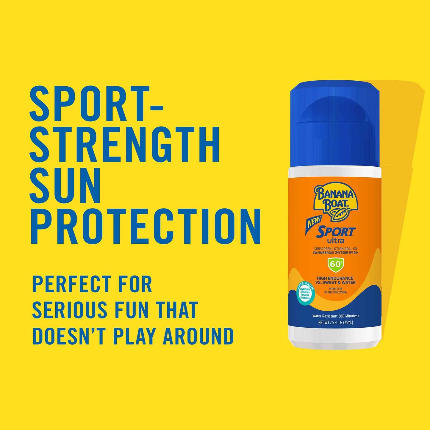 Banana Boat Sport Ultra Roll-On Sunscreen Lotion, Broad Spectrum SPF 60+, 2.5 oz (Pack of 3)