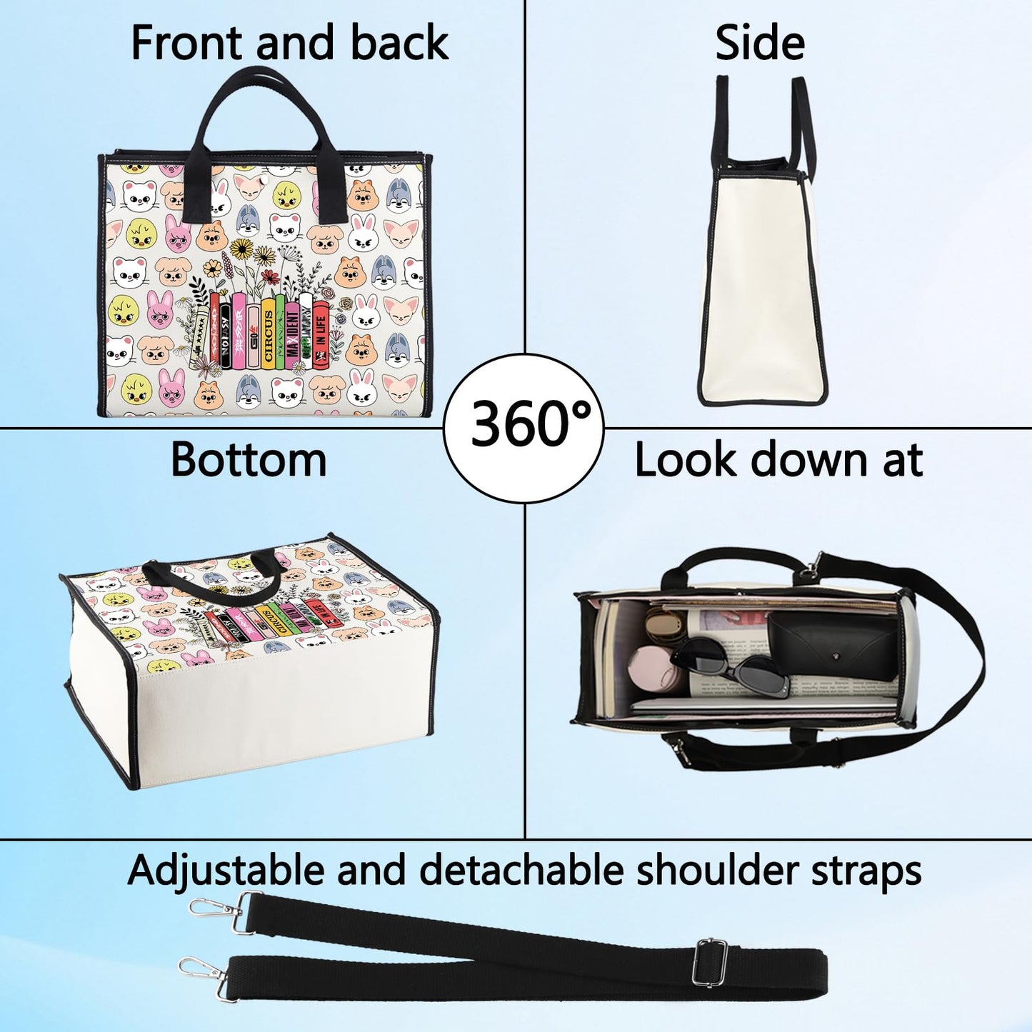 LEVLO Cartoon Korean Group Stay Cosmetic Makeup Bag Korean Group Animal Fans Gift Cartoon Member Zipper Pouch Bag (SK Life LT)