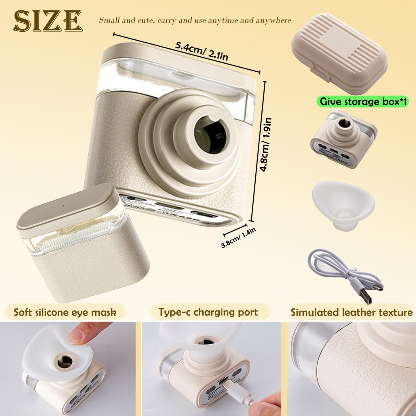 Johncase Relief Dry Eyes Spray Eye Heated Nano Mist Sprayer Portable Warm Compress Eyes Mister for Eyelid,Eye Skin SPA Eye Steam and Stye Mini Eye Drops Tool