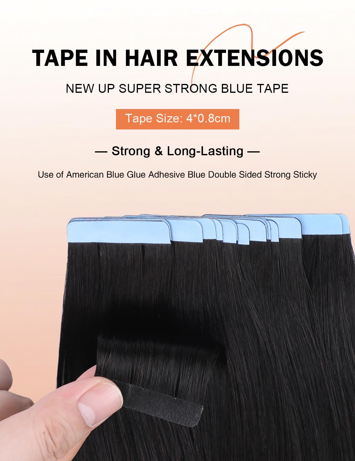 Sunya Tape in Hair Extensions Human Hair 16 Inch Straight Remy Human Hair Tape in Extensions Seamless Skin Weft Natural Black Tape in Hair Extensions #1B 40g 20Pcs/Pack