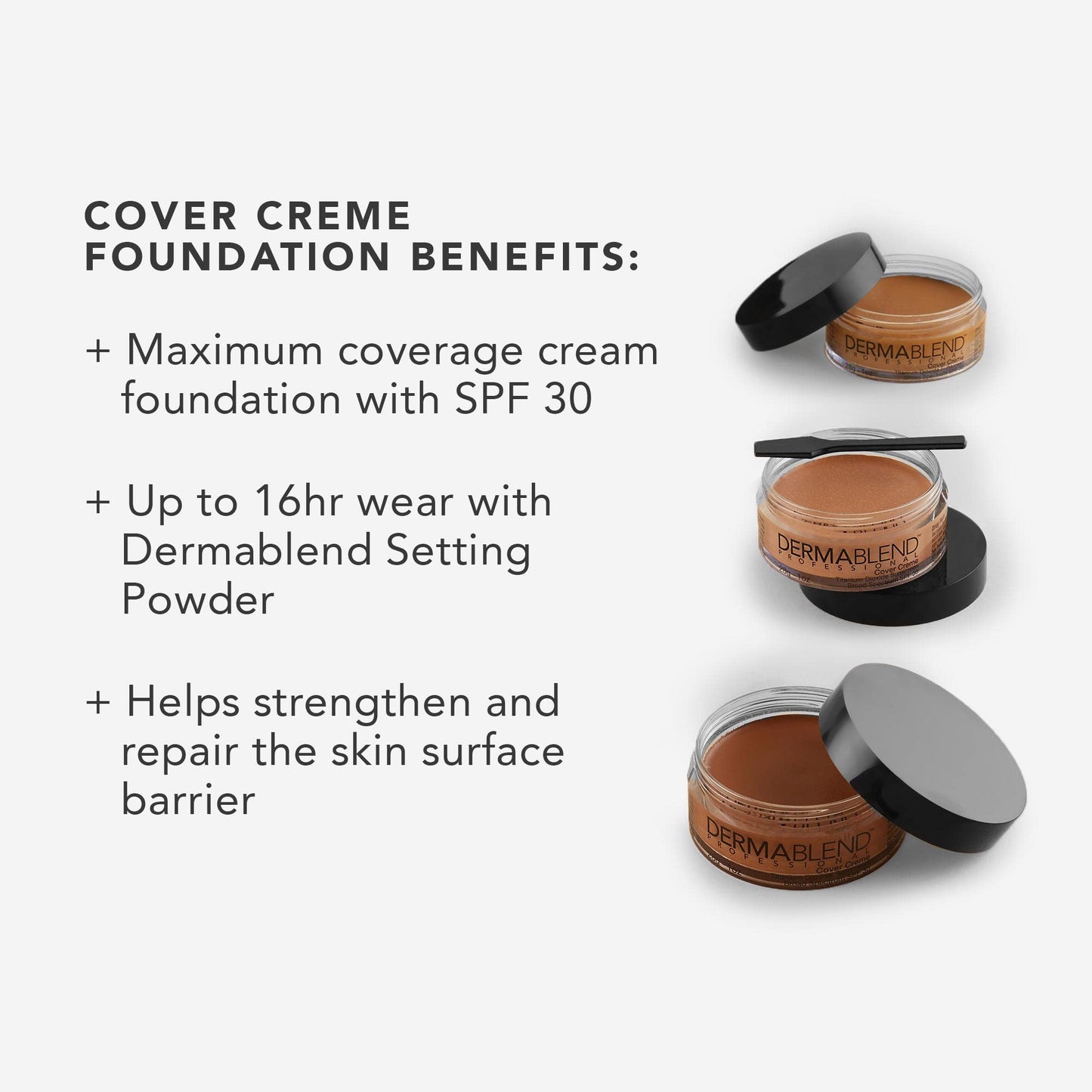 Dermablend Cover Creme Full Coverage Foundation with SPF 30, 15C Cool Beige, 1 oz.