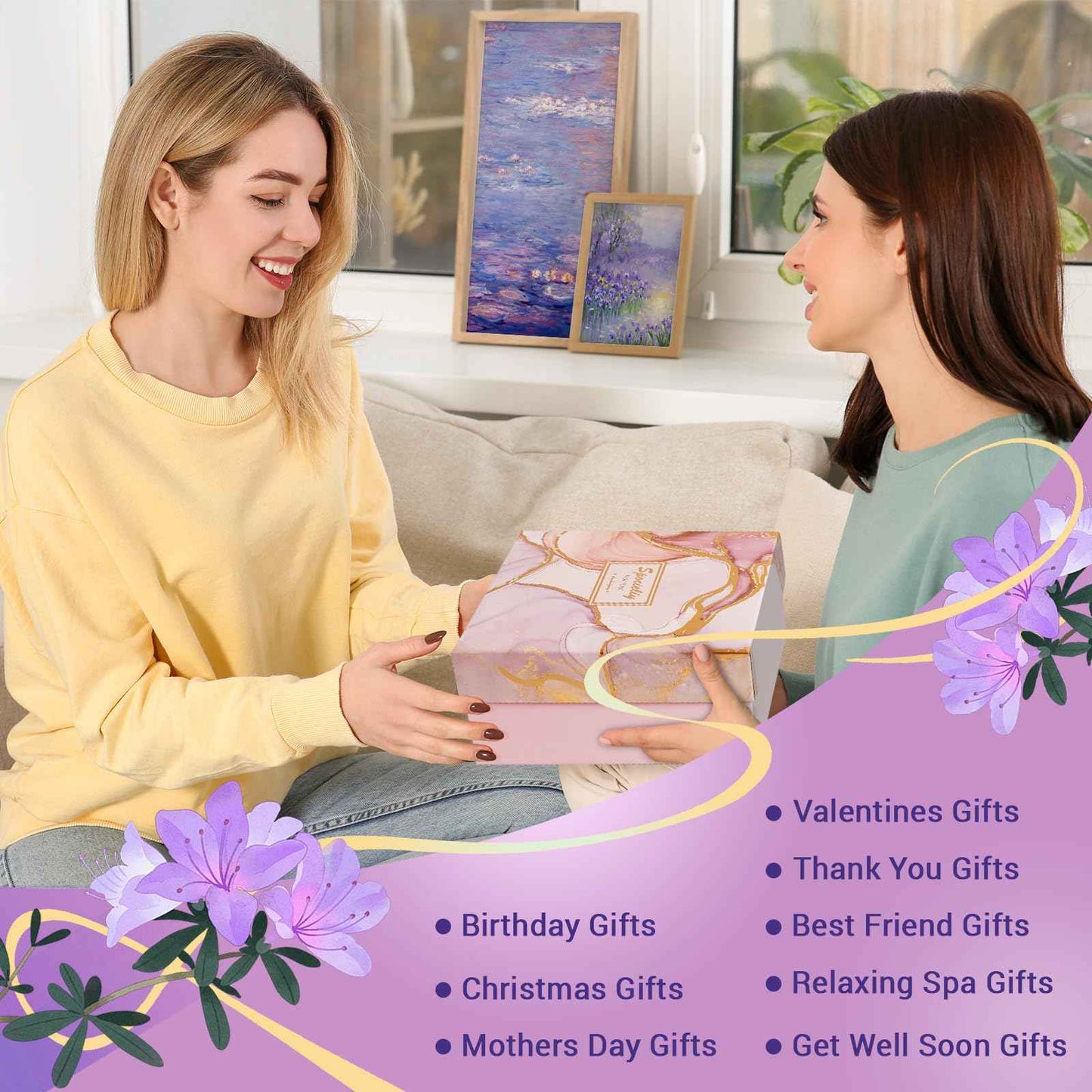 Thanksgiving Gifts for Women Spa Basket, Birthday Gift Basket for Women, Self Care Package Relaxing Spa Gift Sets, Christmas Gift, Get Well Soon Gift Basket