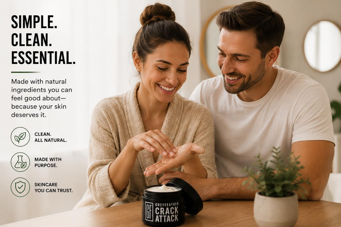 Greyfeather Crack Attack Hand Cream for Dry Cracked Hands – Working Hands Cream Travel Size with Shea Butter & Vitamin E – Non-Greasy Fast Absorbing Intensive Hand Lotion & Moisturizer for Men Women
