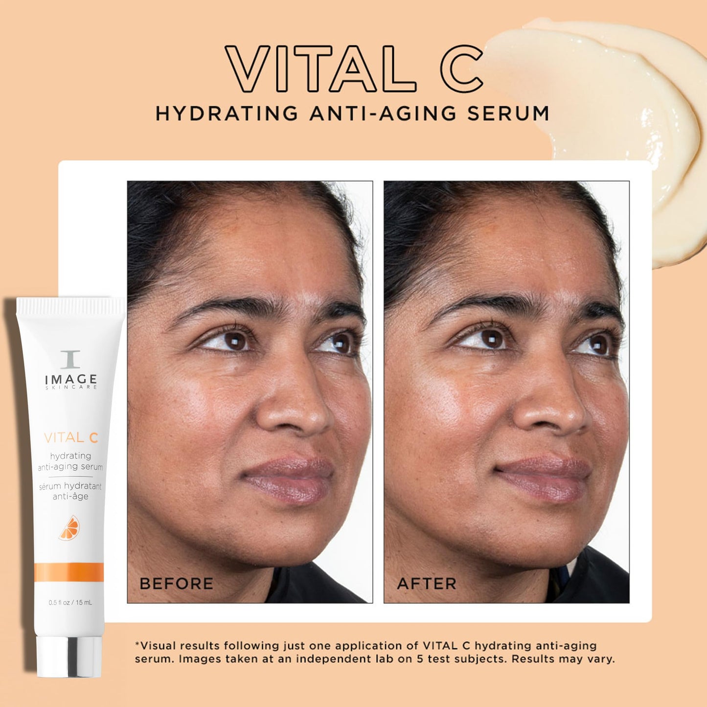 IMAGE Skincare, VITAL C Hydrating Anti-Aging Serum, with Potent Vitamin C to Brighten, Tone and Smooth Appearance of Wrinkles, Sample Size 0.5 fl oz