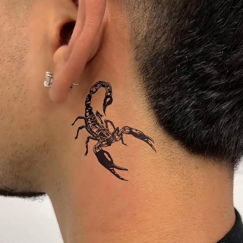 Realistic Semi-Permanent Tattoos - Waterproof Fake Body Art for Men & Women | 2 Sheets with Compass & Scorpion Designs
