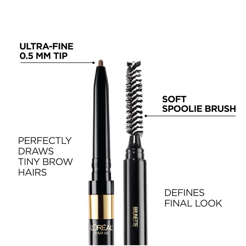 L'Oreal Paris Hair Color & Eyebrow Pencil Bundle - Excellence 1 Black Dye + Soft Black Definer Pencil