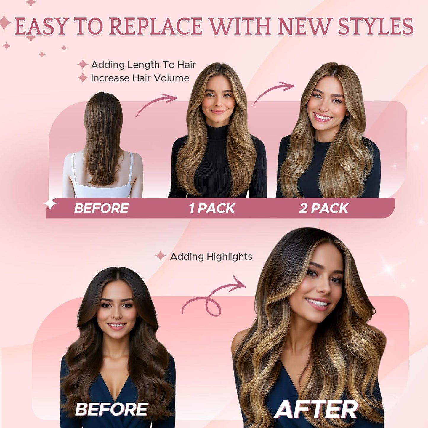Clip-In Hair Extensions - Real Human Hair, 12 Inch, Dark Brown, Straight | Add Volume & Length for Daily Wear