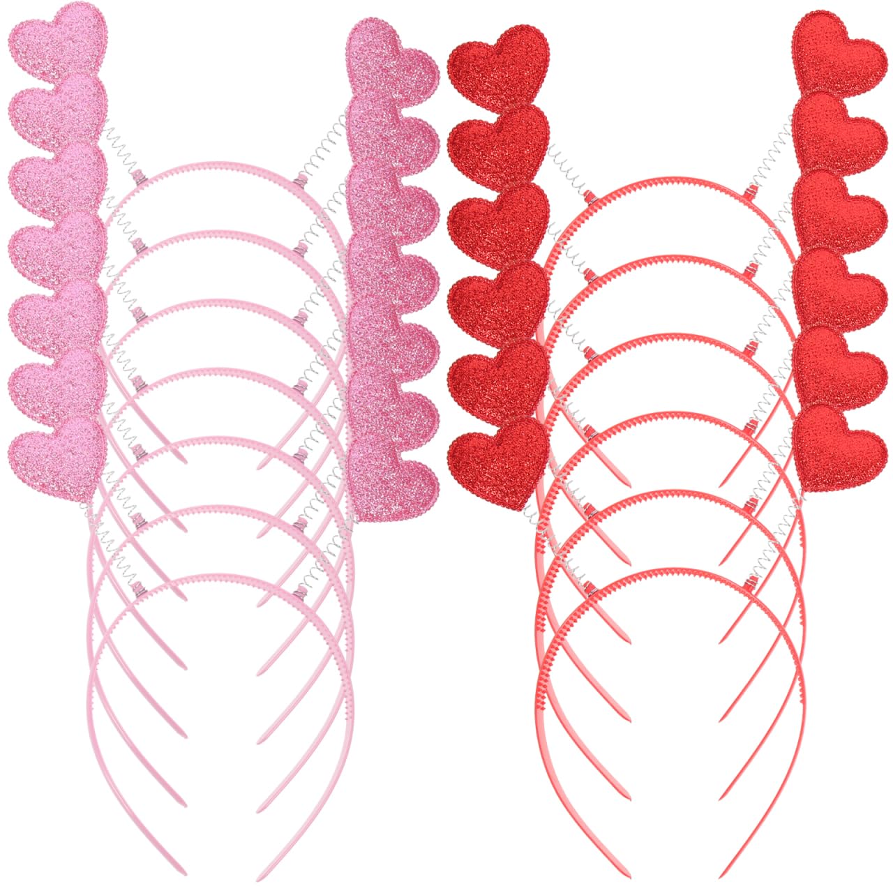 FOMIYES 12pcs Heart-Shaped Sequin Love Headbands Love Headpiece Cute Headgear Red Headband Red Decor Fashionable Valentine s Day Heart Headbopper Fabric Antenna Miss -shaped