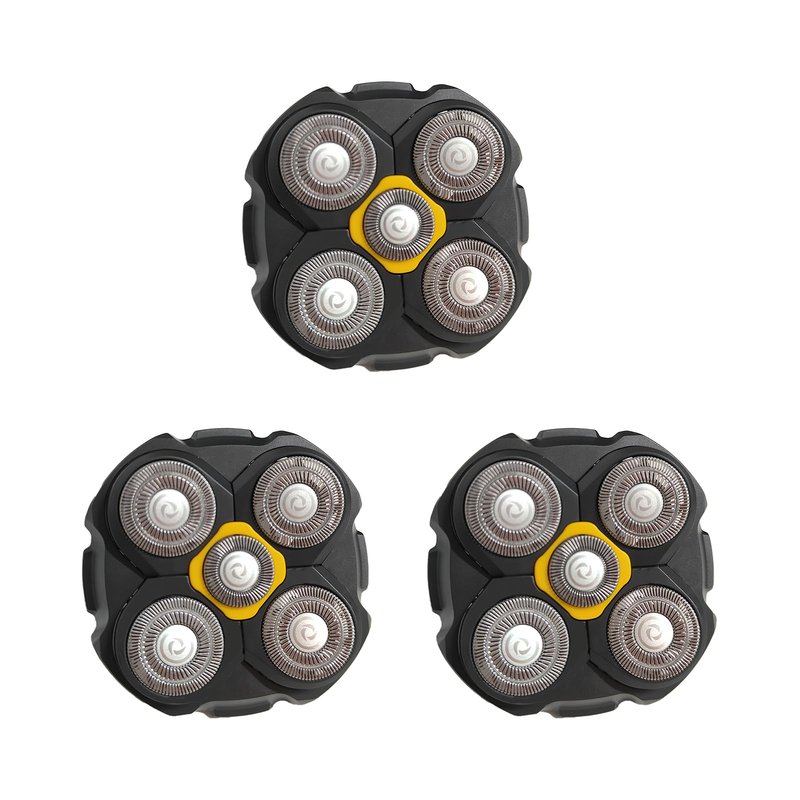 Replacement Heads Compatible with Microtouch Titanium Electric Head Shaver, Titanium Razor Replacement Blades for Micro Touch Head Shaver, Hypoallergenic Hair Clippers Blades for Bald Men - 3 Pcs