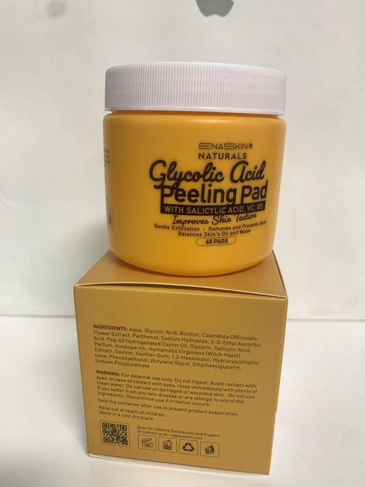 Gentle Exfoliation Peeling Pads with Glycolic Acid, Salicylic Acid & Vitamin C | Pre-soaked Pads for Radiant Skin, Hydration & Fine Line Reduction | For All Skin Types | Easy, Mess-Free Application
