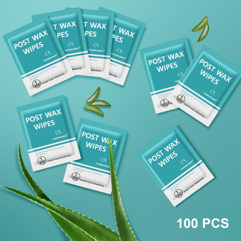 100 Count Post Wax Oil Wipes, Face Wax Strips Wax Remover for Skin Cleanser, After Wax Care Reduces Redness & Residue, Body & Facial Post Waxing Treatment for All Hair Removal