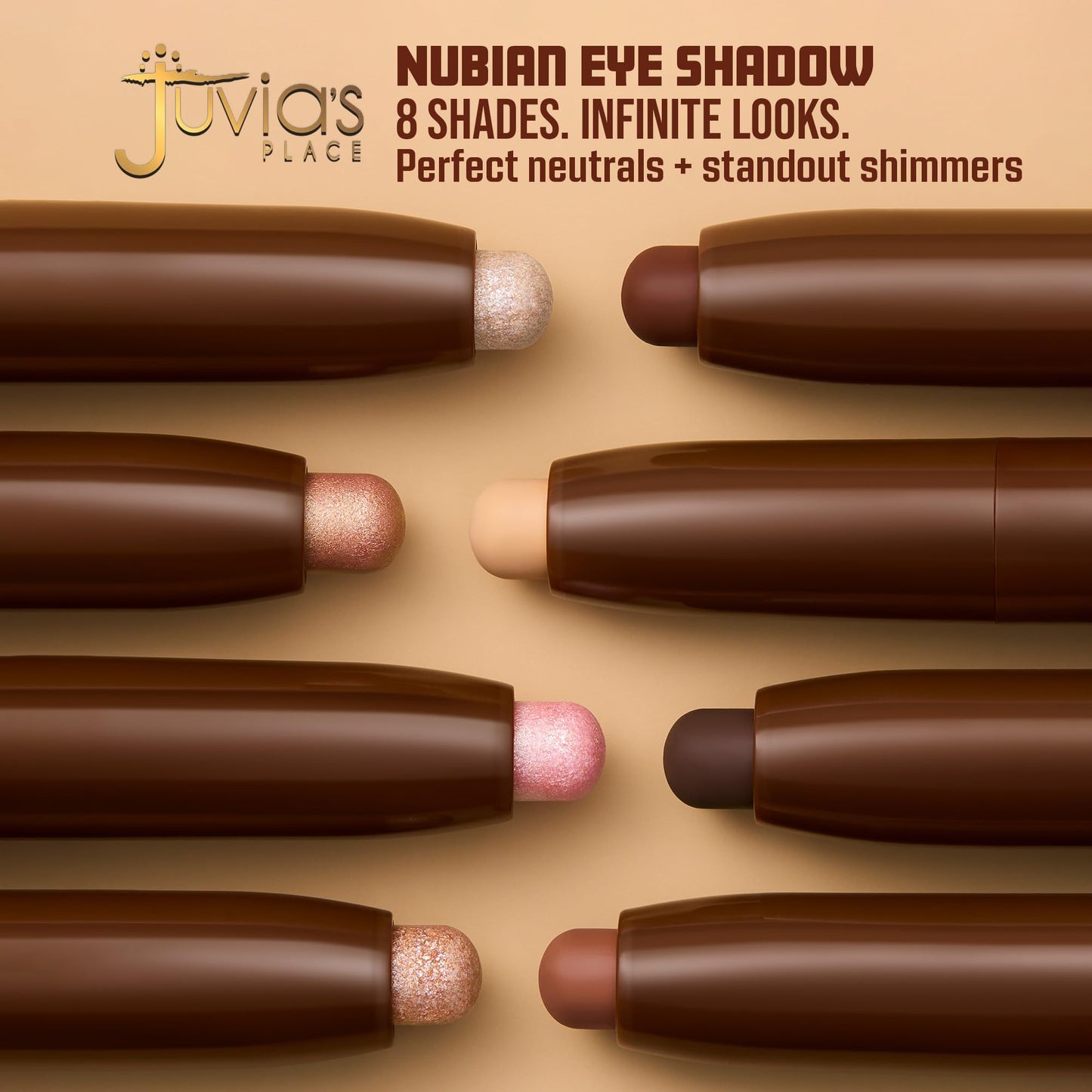 Juvia's Place Nubian Eyeshadow Stick Shimmer - Casablanca - Waterproof, Buildable Eye Shadow Stick for Women - Long-Lasting, Crease-Proof, Easy Blendable Cream Eyeshadow for Day & Night Look