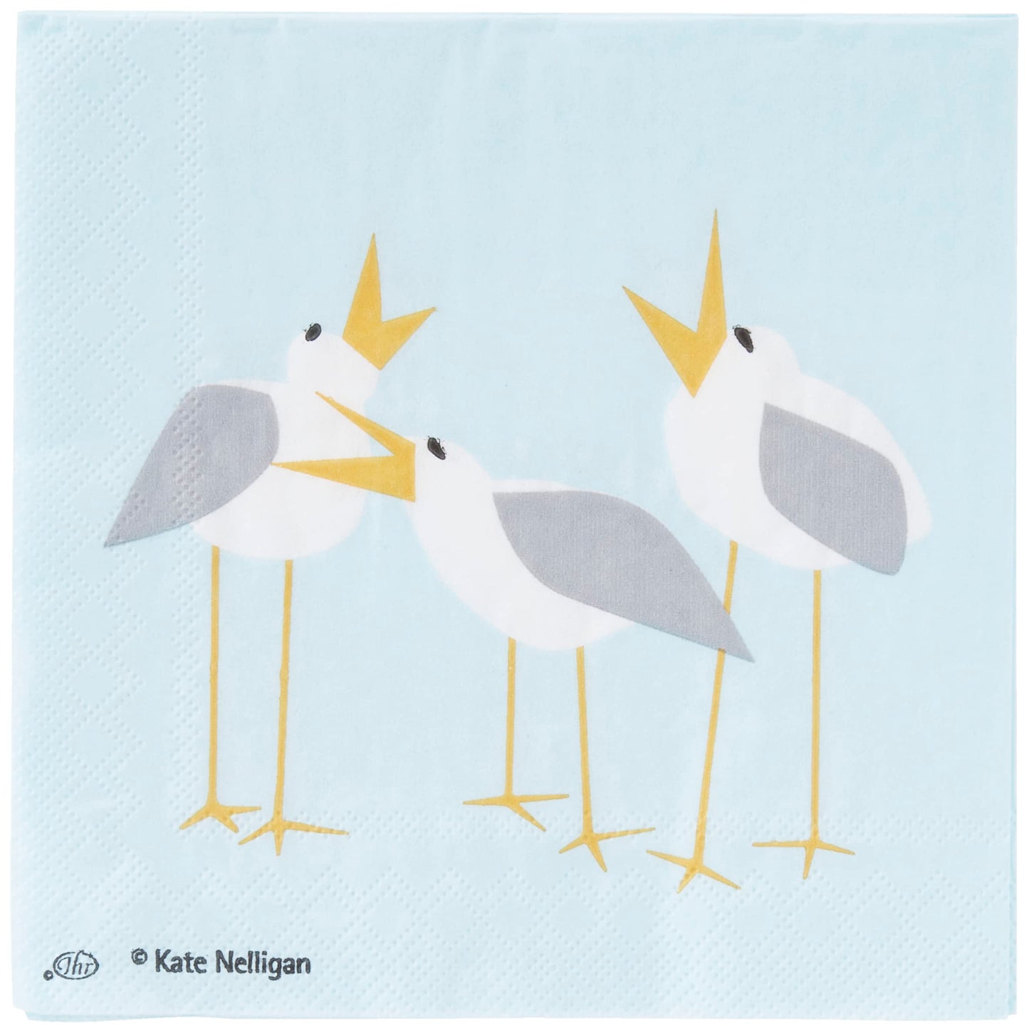 Boston International IHR Cocktail Beverage Paper Napkins, 5 x 5-Inches, Seagulls, 20-Count