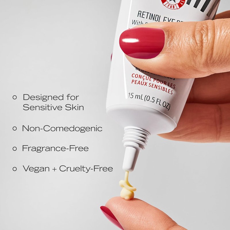 First Aid Beauty Retinol Eye Cream - Squalane & Ceramides, Anti-Aging Serum for Delicate Skin | Reduces Fine Lines & Wrinkles
