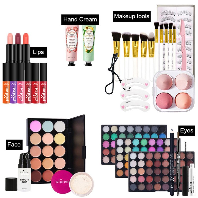 All-in-one Holiday Make up Gift Sets | Makeup Kit for Women Full Kit Teen Girls Xmas Beauty Essential Beginner Bundle Include Eyeshadow Palette Lipstick Blush Concealer Face Powder Mascara Lipgloss
