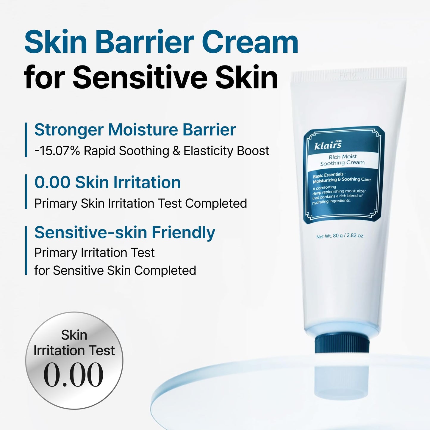 DearKlairs Rich Moist Soothing Cream | Moisturizer for Dry Skin, 2.82oz