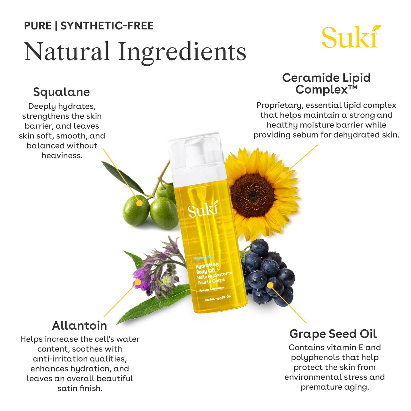 Suki Skincare Hydrating Body Oil, 4 Ounces