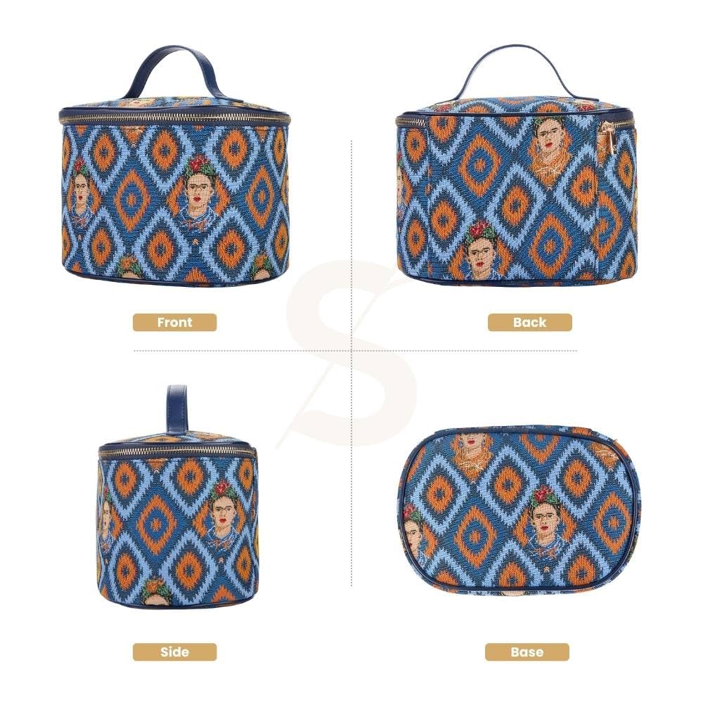 Signare Tapestry Toiletry Bag Makeup Organizer bag for Women with Mexican Folk Art Design